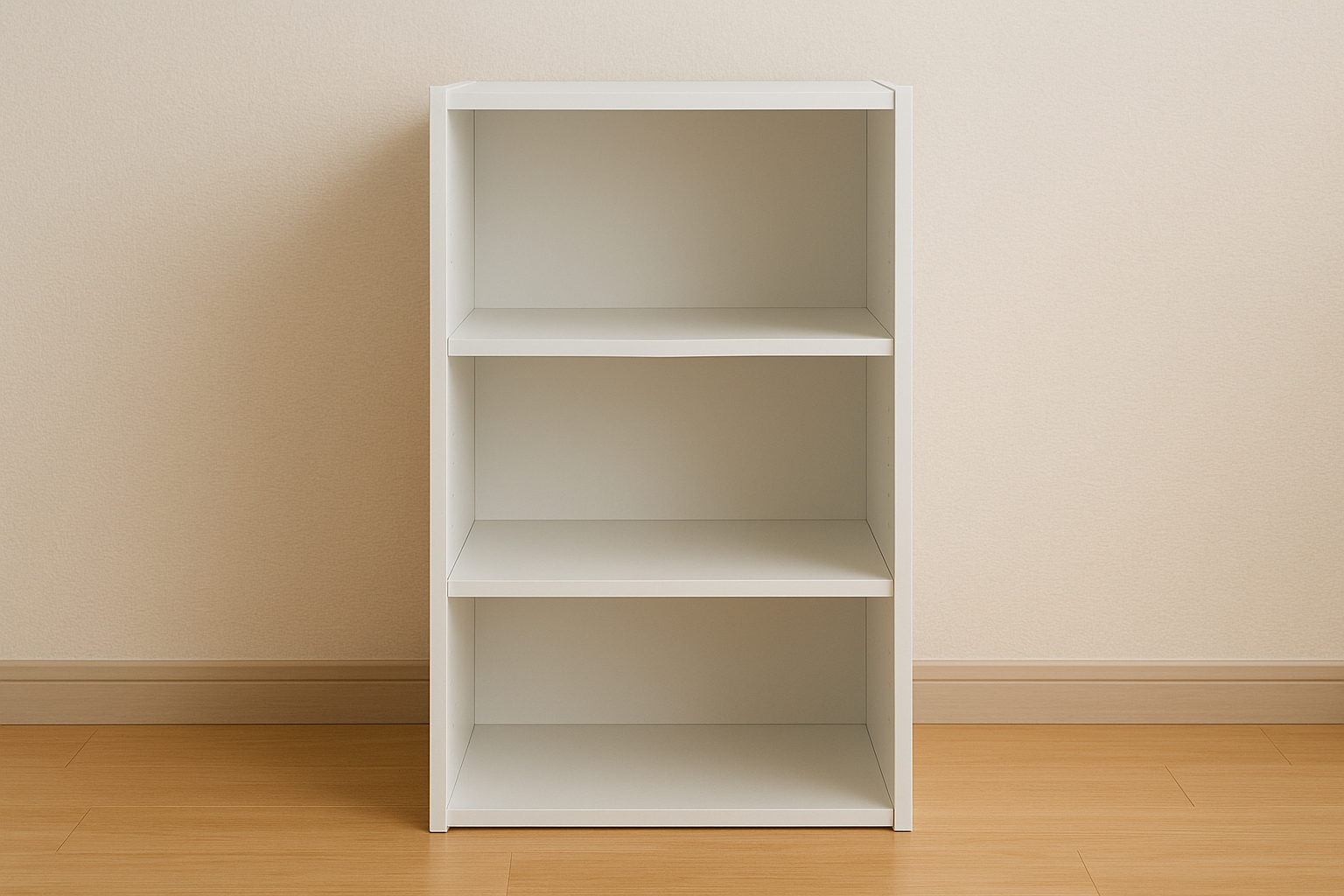 白のカラーボックスの画像。